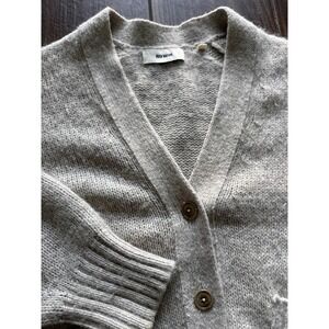 Buck Mason Sweater Women Small Beige Cardigan Alpaca Wool Blend Cropped Seafarer